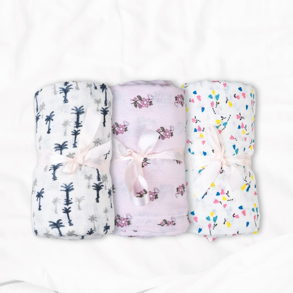 Nature’s Bliss Theme - 100% Organic Muslin Cotton Baby Swaddle