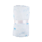 Blue Dino Party - 100% Organic Muslin Cotton Wrap Cloth Swaddle